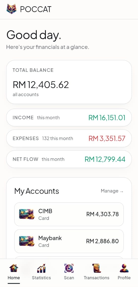 Quick entries on mobile.